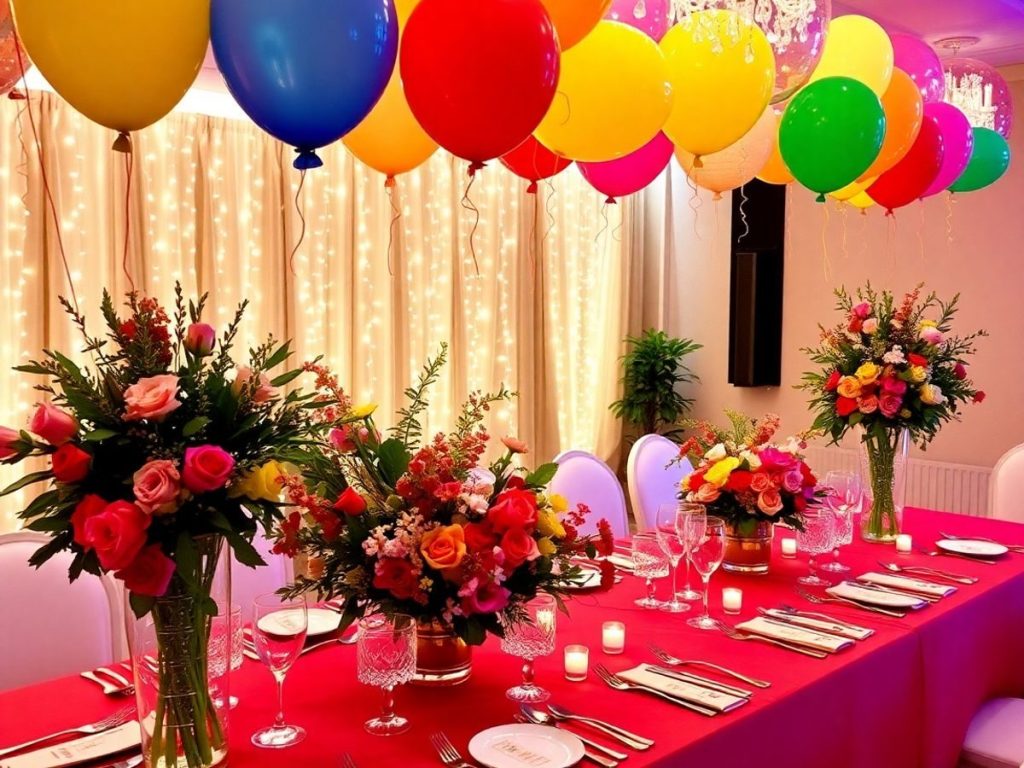 Decoratiuni colorate pentru o petrecere festiva de neuitat.