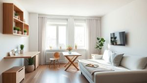 Mobilier multifuncțional într-un apartament modern și luminos